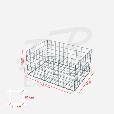 Gabiónový kôš 100 x 70 x 50 cm 