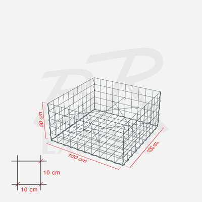Gabiónový kôš 100 x 100 x 50 cm 
