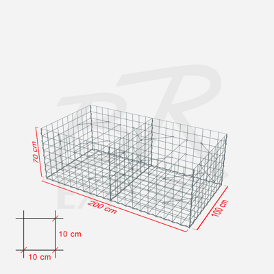 Gabiónový kôš 200 x 100 x 70 cm 